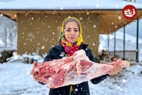 ببینید؛ غذای روستایی در ایران؛ پخت آبگوشت سنتی در هوای برفی روستا