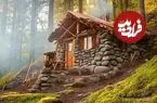 ببینید| فرآیند ساخت یک کلبه با سنگ و چوب در اعماق جنگل های آلمان 