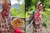 ببینید؛ غذای روستایی در ایران؛ پخت لوبیا پلو با مرغدر طبیعت