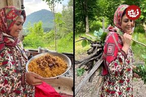ببینید؛ غذای روستایی در ایران؛ پخت لوبیا پلو با مرغدر طبیعت