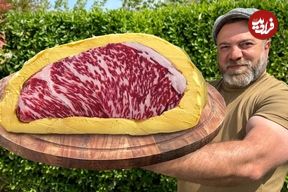 ببینید؛ غذای روستایی در آذربایجان؛ تهیه استیک گوشت گاو واگیو در کنار دره