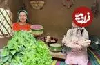 ببینید| غذای روستایی در ایران؛ پخت قرمه سبزی با گوشت مرغ در روستایی کوهستانی