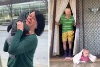 (ویدئو) لحظه هایی احساسی از اولین دیدار پدربزرگ ها و مادربزرگ ها با نوه های شان