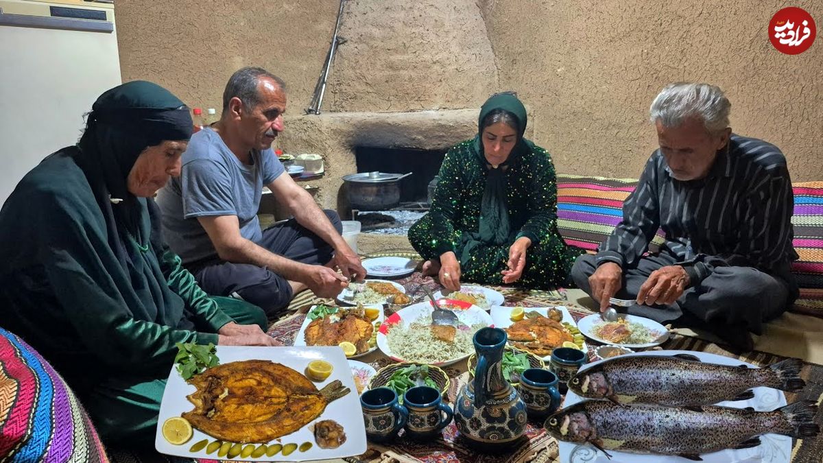 ببینید؛ غذای روستایی در ایران؛ پخت شوید پلو با ماهی سنتی