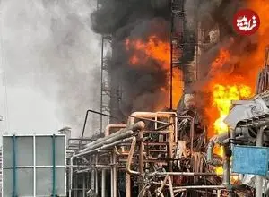 ببینید | حمله پهپادی اوکراین به تأسیسات نفتی روسیه