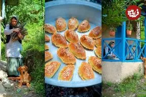 ببینید| غذای روستایی در ایران؛ پخت پیراشکی گوشت در کلبه ای در جنگل