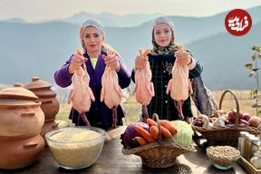 ببینید؛ غذای روستایی در ایران؛ پخت یک غذای محلی با اردک در دیگ سفالی