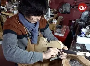ببینید| فرآیند دیدنی ساخت ویولن توسط استاد ماهر کره ای