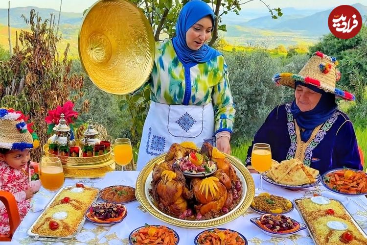 ببینید؛ غذای روستایی در مراکش؛ پخت یک غذای با مرغ در طبیعت