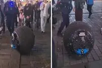 (عکس) این روبات قل می‌خورد و مجرمان را دستگیر می‌کند!