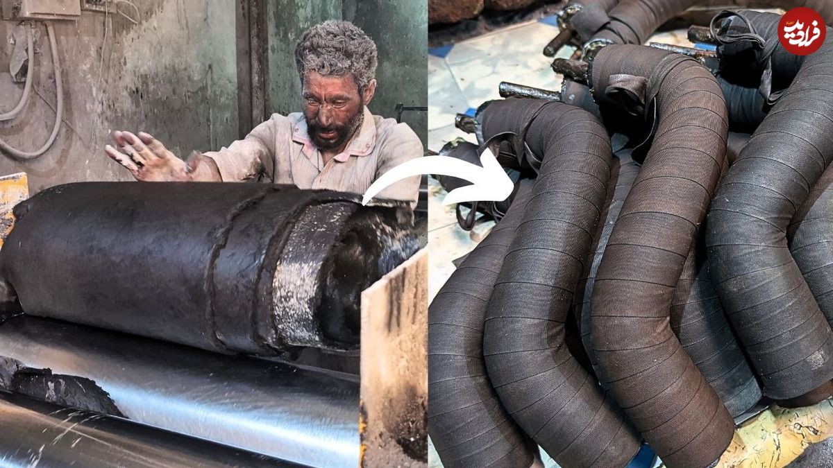 ببینید؛ نحوه تولید انبوه شلنگ رادیاتور در کارگاهی در پاکستان
