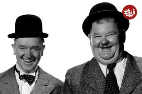 عکس| سفر در زمان؛ «لورل و هاردی» در صحنه‌ای از «نمایش هالیوود ۱۹۲۹»؛ سال 1307