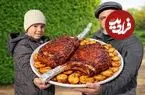 ببینید| غذای روستایی در آذربایجان؛ پخت استیک سوخاری و سیب زمینی سرخ کرده