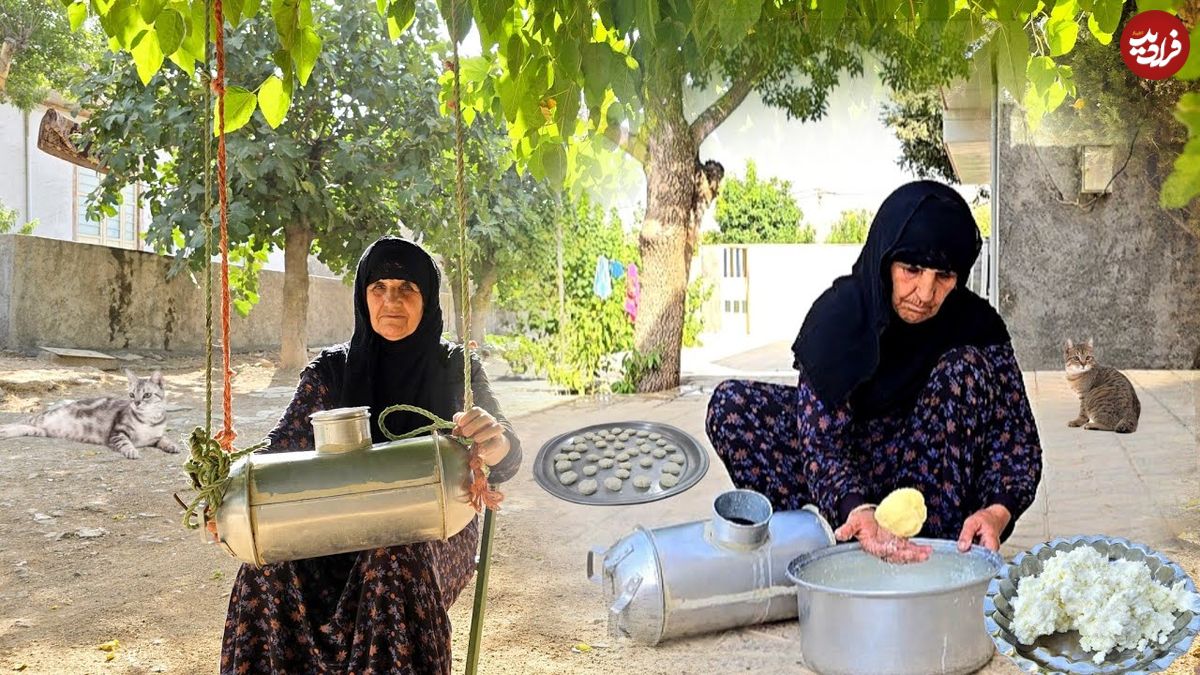 ببینید؛ غذای روستایی در ایران؛ تهیه ماست، دوغ و کشک محلd