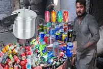 ببینید| مراحل دیدنی بازیافت قوطی های نوشابه و تولید زودپز در پاکستان