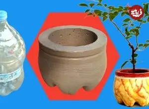 ببینید| آموزش ساخت یک گلدان زیبا با سیمان و بطری پلاستیکی