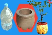 ببینید| آموزش ساخت یک گلدان زیبا با سیمان و بطری پلاستیکی