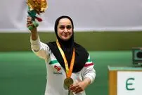 ( ویدیو) ساره جوانمردی و نوزاد ۳ ماهه‌اش در سالن مسابقات تیراندازی