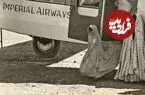 عکس| سفر زمان؛ عکس یادگاری «زنان روستایی با هواپیما در تخت‌جمشید»؛ 90 سال قبل
