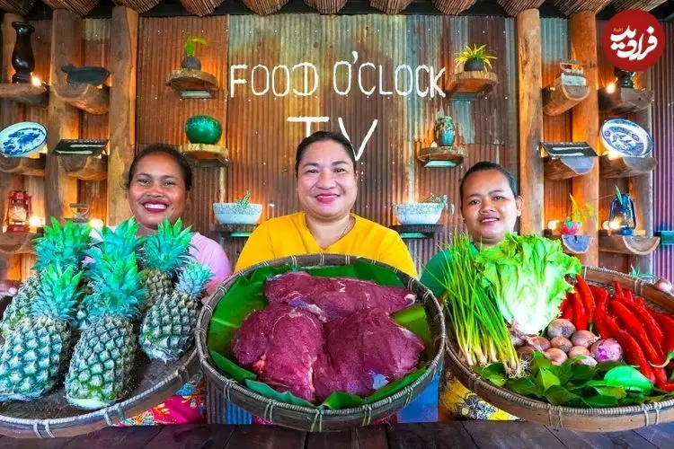 ببینید| غذای روستایی در سنگاپور؛ پخت یک غذای متفاوت با گوشت گاو