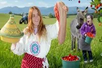 ببینید| غذای روستایی در مراکش؛ برداشت توت وحشی و پخت خوراک زبان گاو