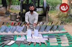 ببینید| فرآیند دیدنی تولید انبوه ساطور قصابی در کارگاهی در پاکستان