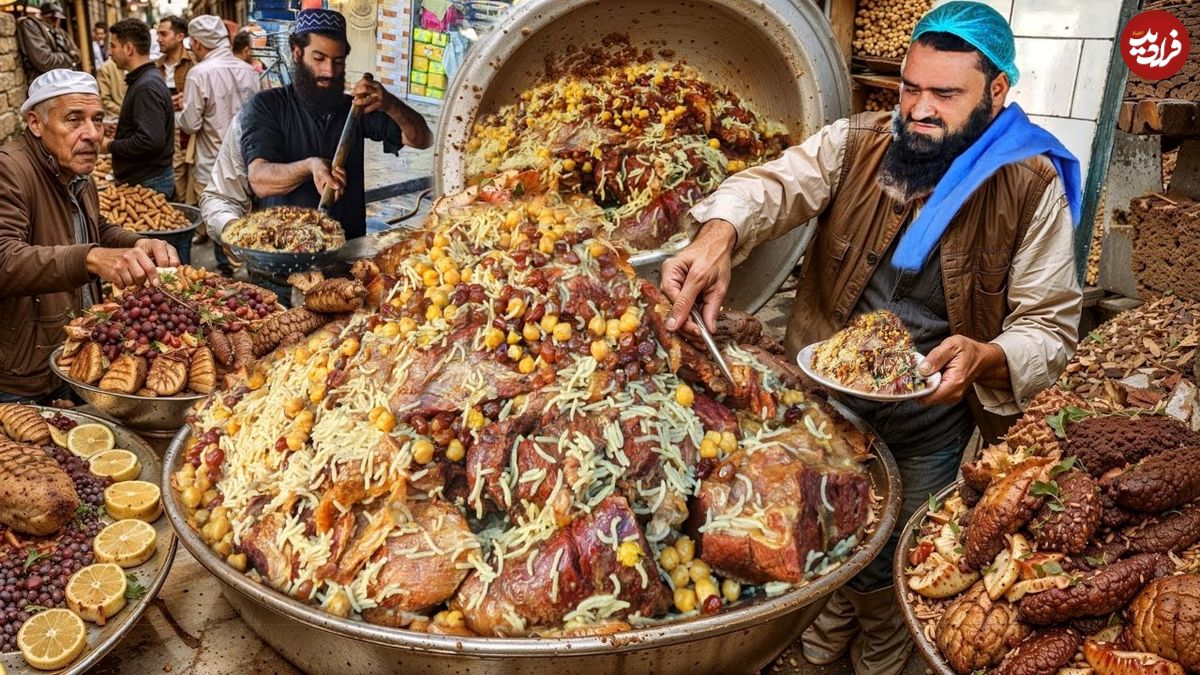 ببینید؛ غذای خیابانی در پاکستان؛ پخت محبوب ترین کابلی پلو در پیشاور