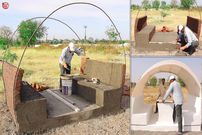 ببینید؛ چگونه یک آلاچیق کم هزینه با آجر و سیمان بسازیم؟