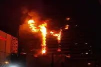 (ویدیو) حریق در بیمارستان گاندی تهران