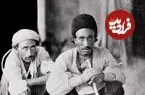 عکس| سفر زمان؛ عکس یادگاری سه مرد ایرانی با یک «شیر رام‌شده»؛ دوران قاجار