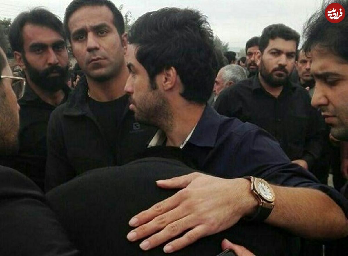 تصویر/ اشک‌های امید ابراهیمی در تدفین پدرش