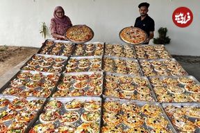 ببینید؛ غذای روستایی در هند؛ پخت 99 عدد پیتزا در تنورخانگی