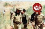 عکس؛ سفر در زمان؛ «رهبر انقلاب در حال ناهار خوردن با رزمنده ها در جبهه»؛ دهه 60