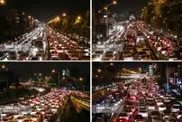 تصاویر/ وقتی باران و تگرگ تهران را قفل کرد