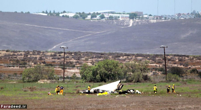 (تصاویر) محل تصادف دو هواپیما در «سن‌دیگو»