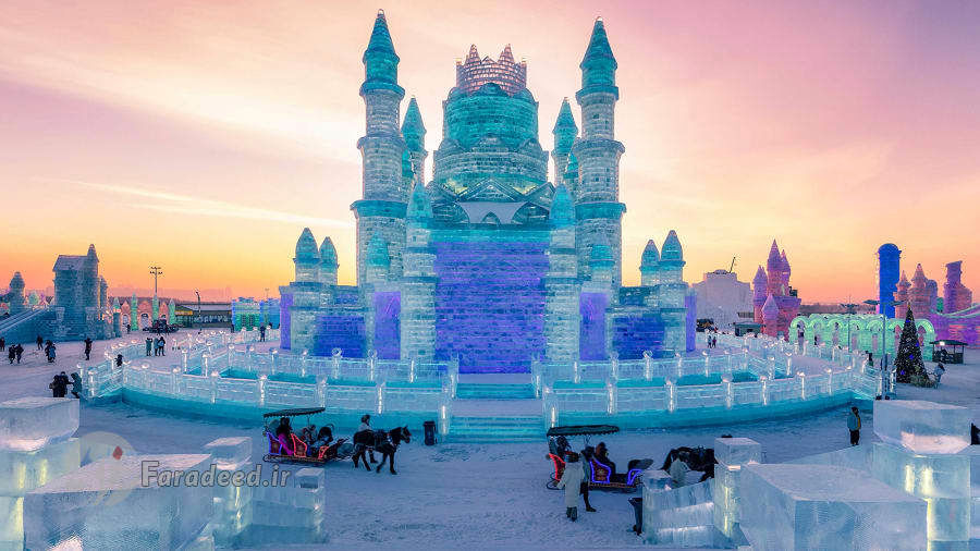 تصاویر/ بزرگترین جشنواره برف و یخ در چین