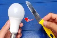 (ویدئو) چگونه لامپ ال ای دی(LED) را با چاقوی آشپزخانه تعمیر کنیم؟