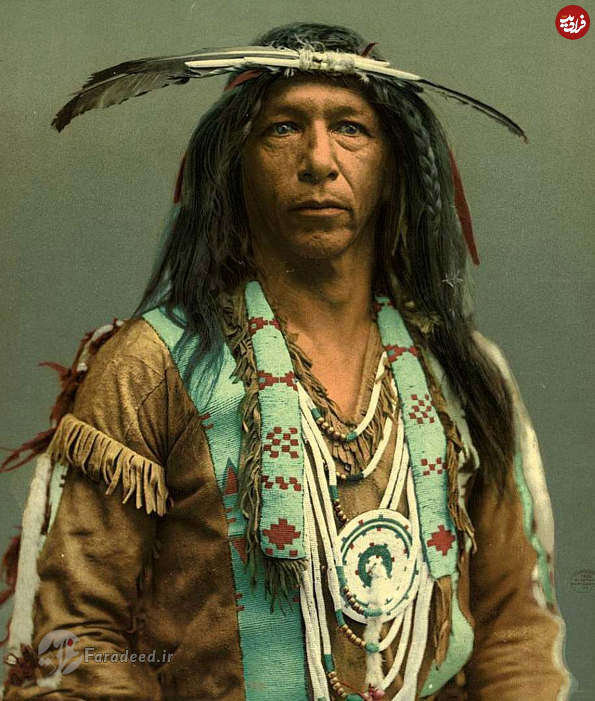 تصاویر/ عکس‌های رنگی بومیان ۱۰۰ سال پیش آمریکا