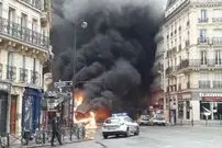 (ویدئو) آتش سوزی وحشتناک اتوبوس سرویس مدرسه در پاریس