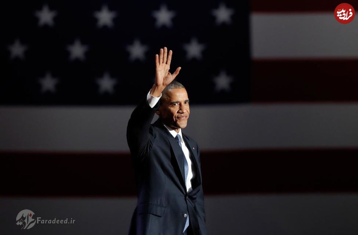 تصاویر/ اشک‌های اوباما در نطق خداحافظی
