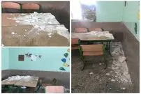 (ویدئو) تصاویر ریزش سقف مدرسه دخترانه در آبادان