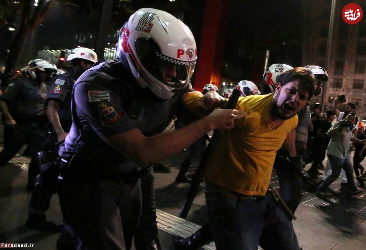 تصاویر/ شورش هواداران دیلما روسف در برزیل