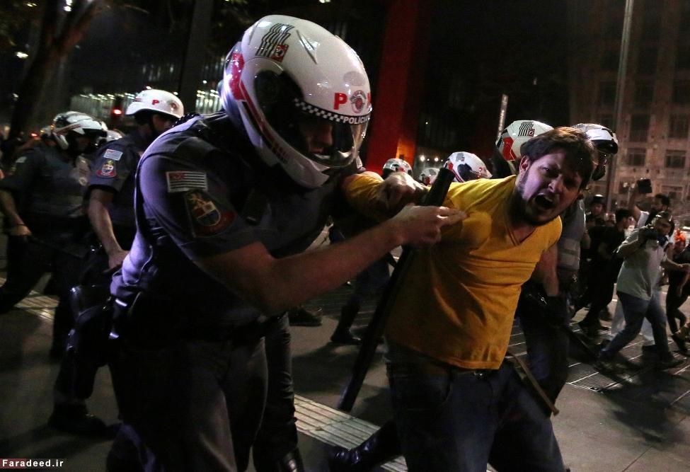 تصاویر/ شورش هواداران دیلما روسف در برزیل