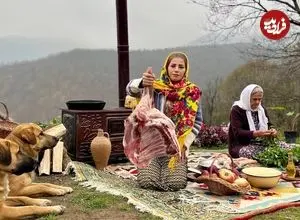 ببینید| غذای روستایی در ایران؛ پخت قورمه سبزی در روستایی کوهستانی