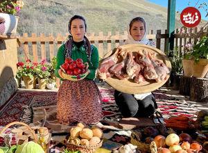 (ویدئو) غذای روستایی در ایران پخت یک خورشت محلی با گوشت بره