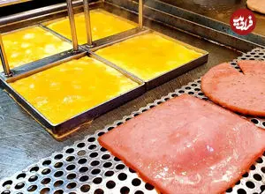 ببینید؛ غذای خیابانی در کره؛ برگر با تخم مرغ و پنیر و نان تست در سئول 