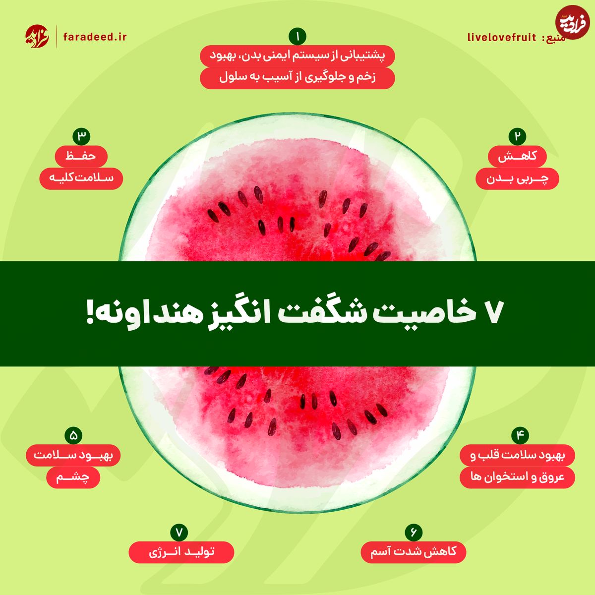 اینفوگرافی/ ۷ خاصیت شگفت انگیز هنداونه!