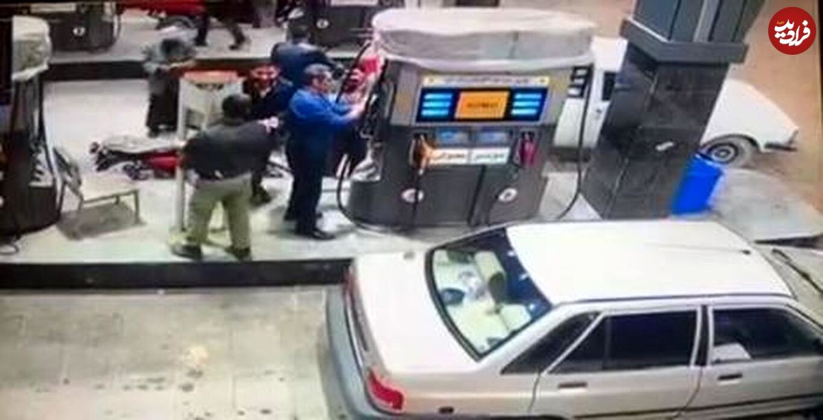 (ویدئو) سرقت موبایل از راننده پراید در پمپ بنزین