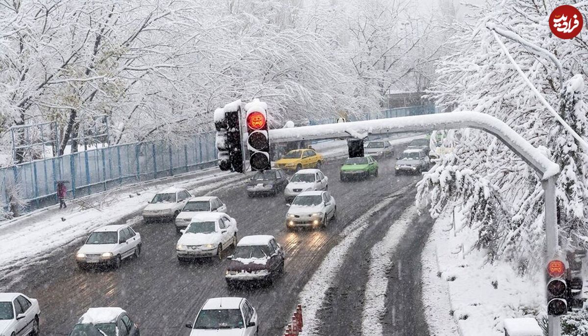 (ویدئو) نمایی از بارش سنگین برف در تهران