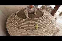 (ویدئو) فرآیند ساخت فر سنتی آجری برای پخت پیتزا توسط استاد ترکیه ای